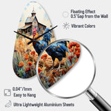 Roaster Barnyard Serenade IV - Asymmetric Metal Wall Clock