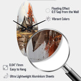 Barns Weathered Wisdom I - Asymmetric Metal Wall Clock