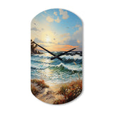 Beach Sand Euphoria III - Asymmetric Metal Wall Clock