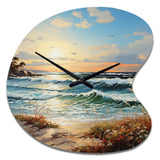 Beach Sand Euphoria III - Asymmetric Metal Wall Clock