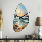 Beach Sand Euphoria III - Asymmetric Metal Wall Clock