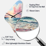 Pink Beach Breezes - Asymmetric Metal Wall Clock