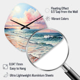 Pink Beach Breezes - Asymmetric Metal Wall Clock