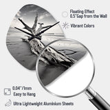 Beach Driftwood Photo III - Asymmetric Metal Wall Clock