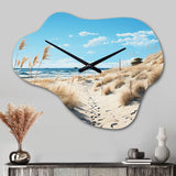Photo Beach Grass II - Asymmetric Metal Wall Clock