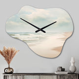 Minimalism Beach Landscape VI - Asymmetric Metal Wall Clock