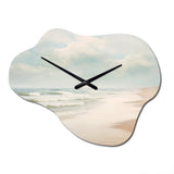 Minimalism Beach Landscape VI - Asymmetric Metal Wall Clock