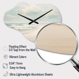 Minimalism Beach Landscape VI - Asymmetric Metal Wall Clock