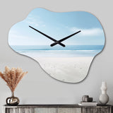 Minimalism Beachside Serenity - Asymmetric Metal Wall Clock