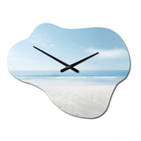Minimalism Beachside Serenity - Asymmetric Metal Wall Clock