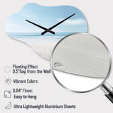 Minimalism Beachside Serenity - Asymmetric Metal Wall Clock