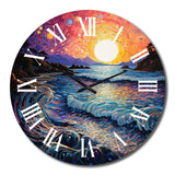 Colorful Beach Landscape II - Coastal Metal Wall Clock