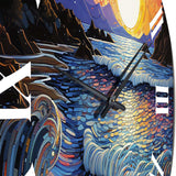 Colorful Beach Landscape II - Coastal Metal Wall Clock