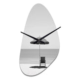 Black And White Minimalism Beach Photo II - Asymmetric Metal Wall Clock