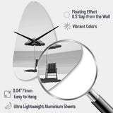 Black And White Minimalism Beach Photo II - Asymmetric Metal Wall Clock