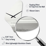 Black And White Minimalism Beach Photo V - Asymmetric Metal Wall Clock