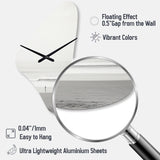 Black And White Minimalism Beach Photo V - Asymmetric Metal Wall Clock