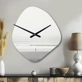 Black And White Minimalism Beach Photo V - Asymmetric Metal Wall Clock