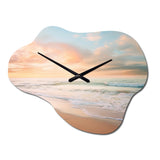 Beach Photo Coastal Tranquility I - Asymmetric Metal Wall Clock