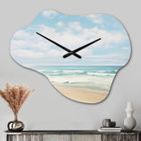 Beach Photo Coastal Tranquility III - Asymmetric Metal Wall Clock