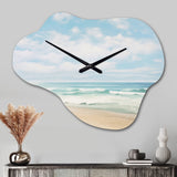 Beach Photo Coastal Tranquility III - Asymmetric Metal Wall Clock