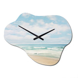 Beach Photo Coastal Tranquility III - Asymmetric Metal Wall Clock