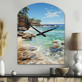 Beach Photo Ocean Escape V - Asymmetric Metal Wall Clock