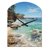 Beach Photo Ocean Escape V - Asymmetric Metal Wall Clock