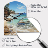 Beach Photo Ocean Escape V - Asymmetric Metal Wall Clock