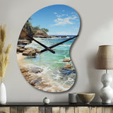 Beach Photo Ocean Escape V - Asymmetric Metal Wall Clock