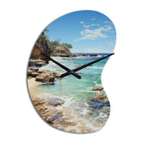 Beach Photo Ocean Escape V - Asymmetric Metal Wall Clock