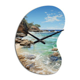Beach Photo Ocean Escape V - Asymmetric Metal Wall Clock