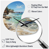 Beach Photo Ocean Escape V - Asymmetric Metal Wall Clock