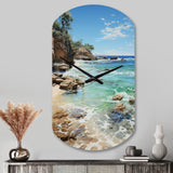 Beach Photo Ocean Escape V - Asymmetric Metal Wall Clock