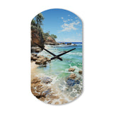Beach Photo Ocean Escape V - Asymmetric Metal Wall Clock