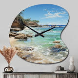 Beach Photo Ocean Escape V - Asymmetric Metal Wall Clock