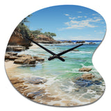 Beach Photo Ocean Escape V - Asymmetric Metal Wall Clock