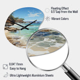 Beach Photo Ocean Escape V - Asymmetric Metal Wall Clock