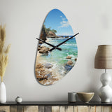 Beach Photo Ocean Escape V - Asymmetric Metal Wall Clock