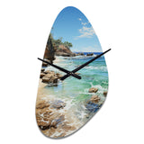Beach Photo Ocean Escape V - Asymmetric Metal Wall Clock