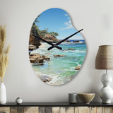 Beach Photo Ocean Escape V - Asymmetric Metal Wall Clock