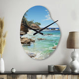 Beach Photo Ocean Escape V - Asymmetric Metal Wall Clock
