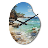 Beach Photo Ocean Escape V - Asymmetric Metal Wall Clock