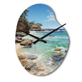 Beach Photo Ocean Escape V - Asymmetric Metal Wall Clock