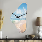 Beach Photo Ocean Escape IV - Asymmetric Metal Wall Clock