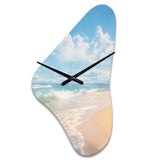 Beach Photo Ocean Escape IV - Asymmetric Metal Wall Clock