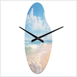 Beach Photo Ocean Escape IV - Asymmetric Metal Wall Clock