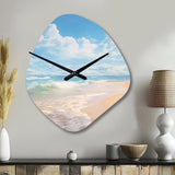 Beach Photo Ocean Escape IV - Asymmetric Metal Wall Clock