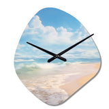 Beach Photo Ocean Escape IV - Asymmetric Metal Wall Clock