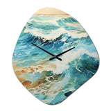 Beach Photo Oceanic Rhythms X - Asymmetric Metal Wall Clock
